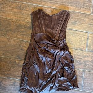 Zara Chocolate Strapless Dress